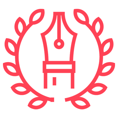 Pen in wreath icon