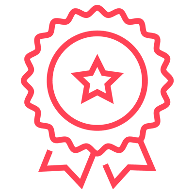 Medal with ribbon icon